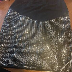 SHEIN Black and Silver Sequin Skirt-Women’s large